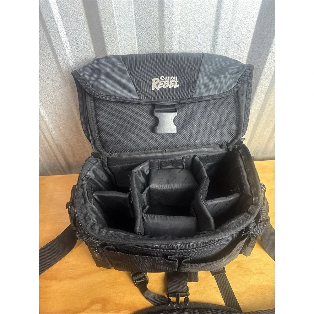 Canon Rebel Camera Gadget Accessories Bag Travel Case Black w/ Shoulder Strap